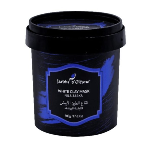 قناع الطين الأبيض بالنيلة الزرقاء من جاردن أوليان-500g