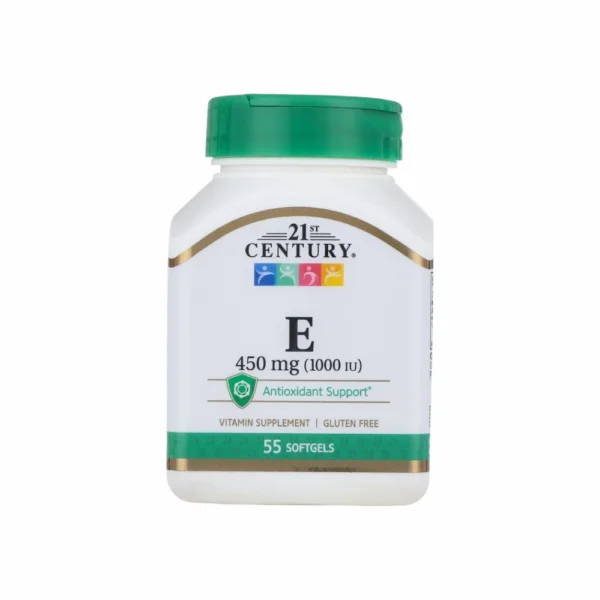 مكمل غذائي فيتامين إي 450 مجم من 21 سنشري - 55 كبسولة هلامية