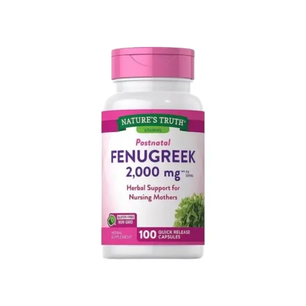 مكمل الحلبة بتركيز 2000 مجم لصحة المرضعات من ناتشرز تروث - 100 كبسولة