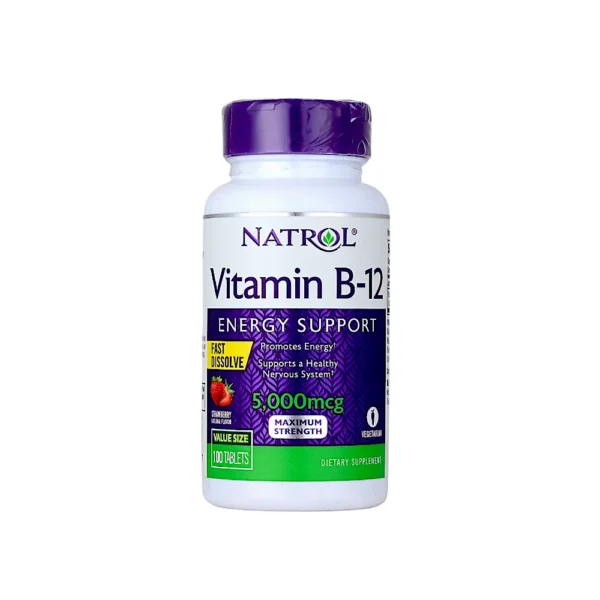 مكمل غذائي فيتامين ب12 5000 ميكروجرام من ناترول - 100 قرص