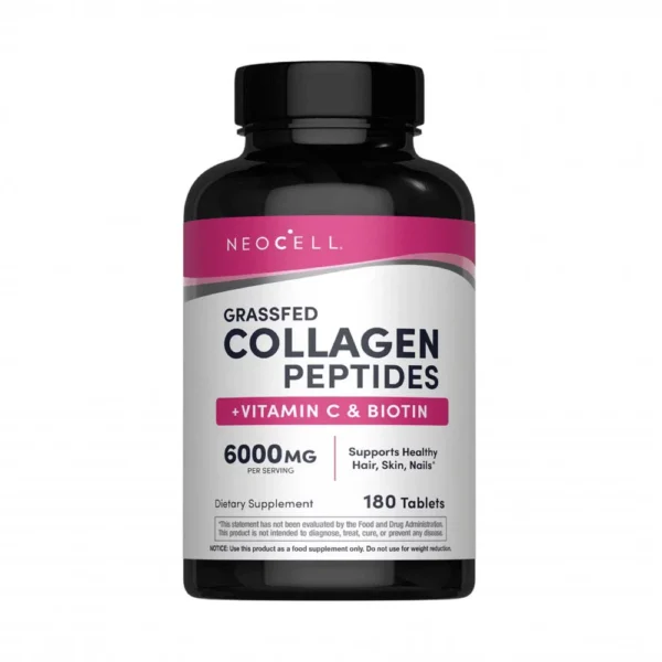 مكمل جراسفيد كولاجين مع فيتامين سي وبيوتين لدعم صحة البشرة والشعر والأظافر من نيوسيل - 180 قرص