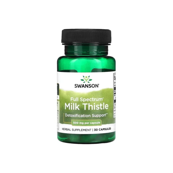 مكمل غذائي حليب الشوك 500 مجم عشبي طبيعي من سوانسون - 30 كبسولة