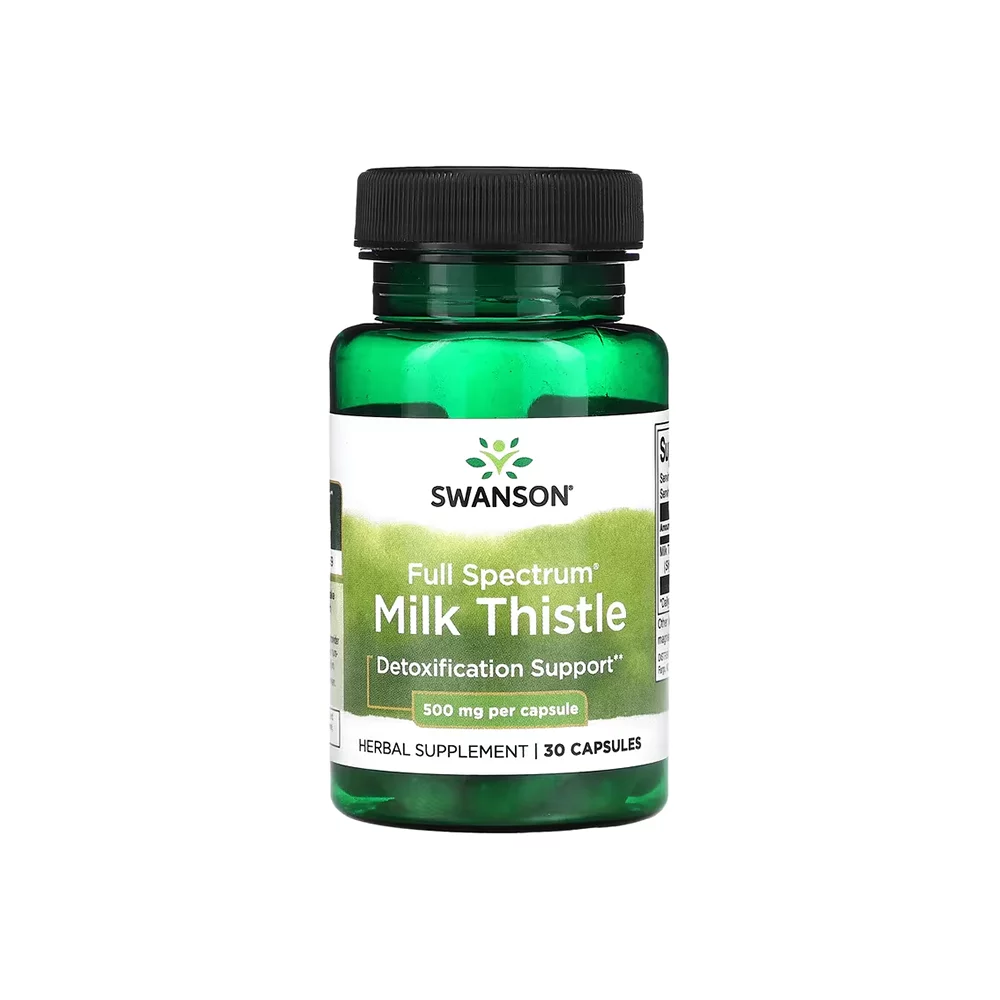 مكمل غذائي حليب الشوك 500 مجم عشبي طبيعي من سوانسون - 30 كبسولة