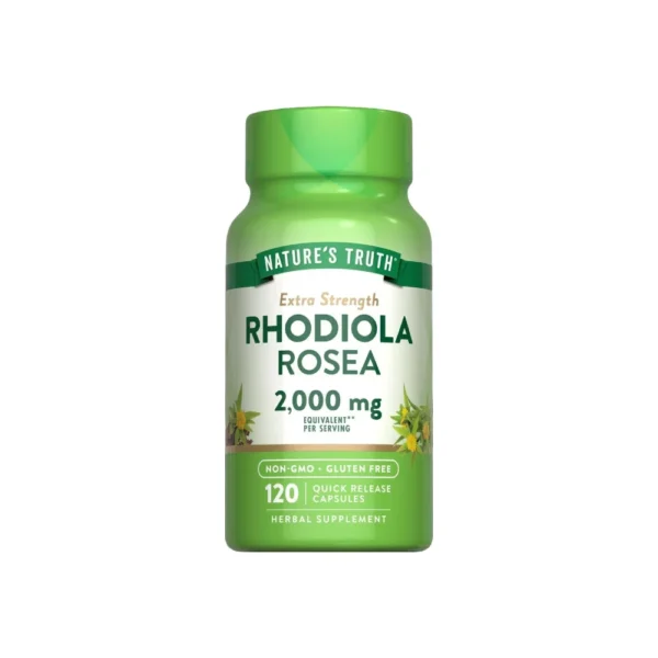 مكمل غذائي جذر الروديولا 2000 مجم لدعم الطاقة والتركيز من ناتشرز تروث – 120 كبسولة