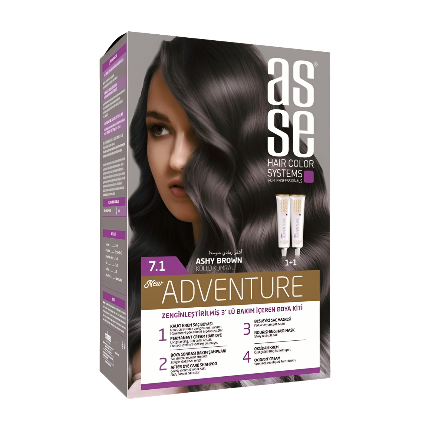 صبغة شعر ASSE 7.1 أشقر رمادي متوسط