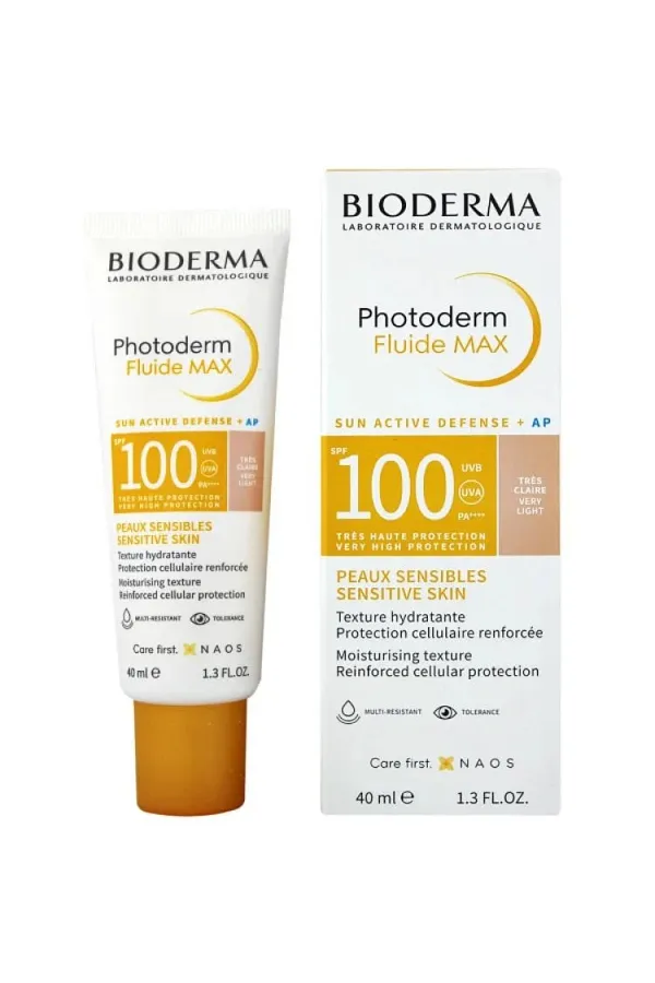 واقي شمس بملمس خفيف لون فاتح جداً مع كريم اساس من بايوديرما-40مل