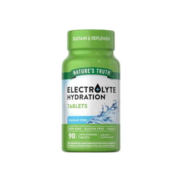 إلكتروليت هيدراتيون مكمل غذائي لدعم الترطيب والتوازن من  ناتشرز تروث - 90 قرص