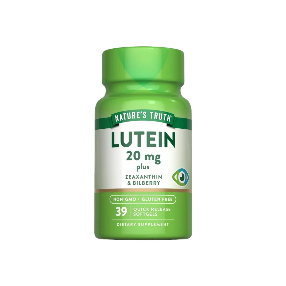 لوتين بلس زياكسانثين والتوت 20 مجم مكمل غذائي لدعم صحة العين من ناتشرز تروث - 39 كبسولة هلامية