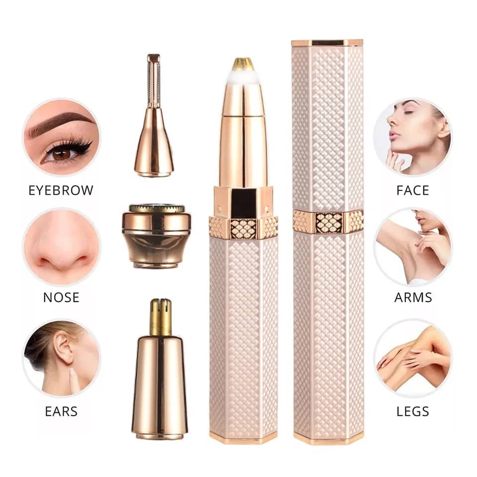 قلم إزالة الشعر وتشذيب الحواجب 4 في 1