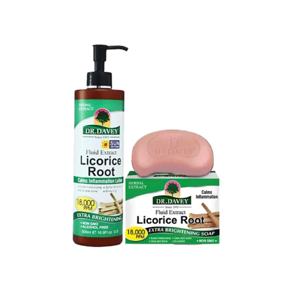 باكج تفتيح البشرة و ترطيبها بخلاصة عرق السوس من دكتور ديفي - قطعتين