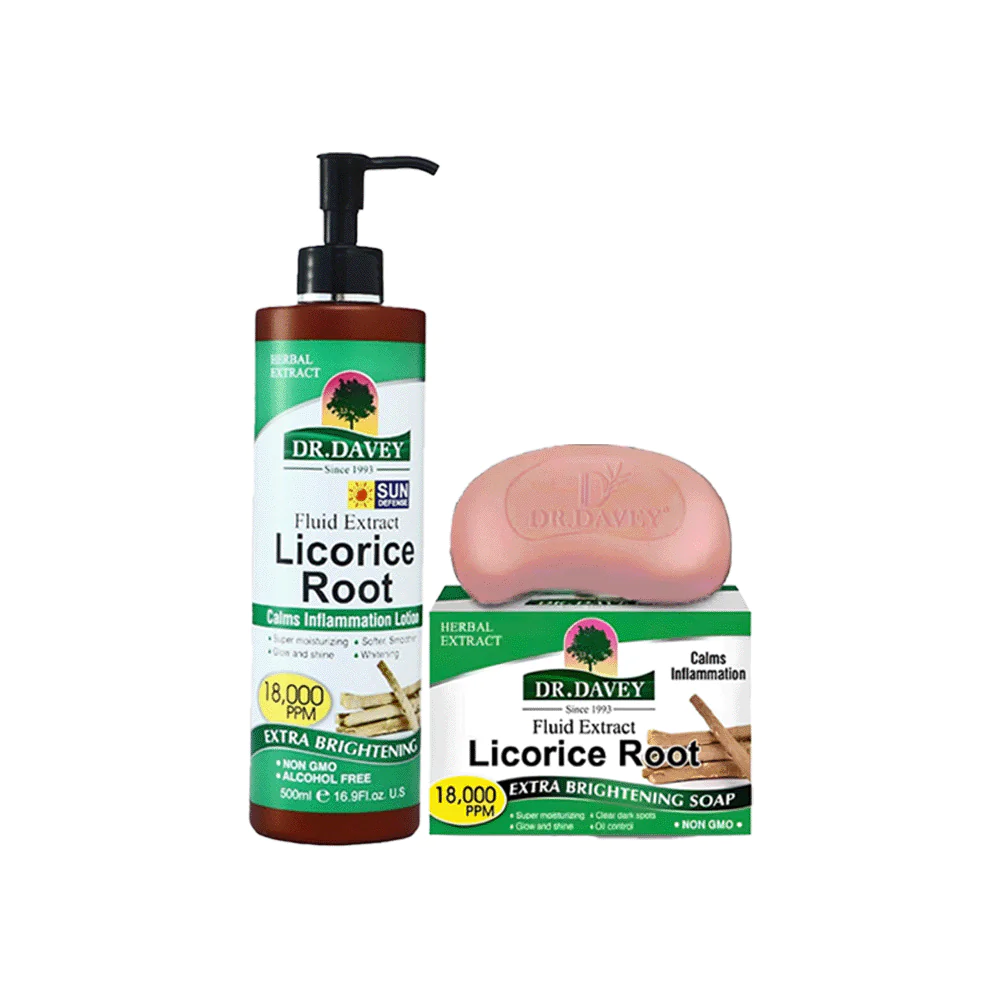 باكج تفتيح البشرة و ترطيبها بخلاصة عرق السوس من دكتور ديفي - قطعتين