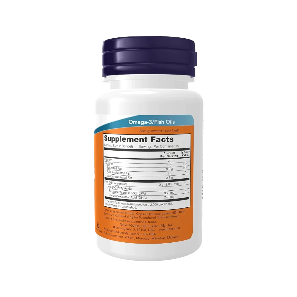 مكمل غذائي أوميغا 3 من ناو - 30 كبسولة هلامية - الصورة 2