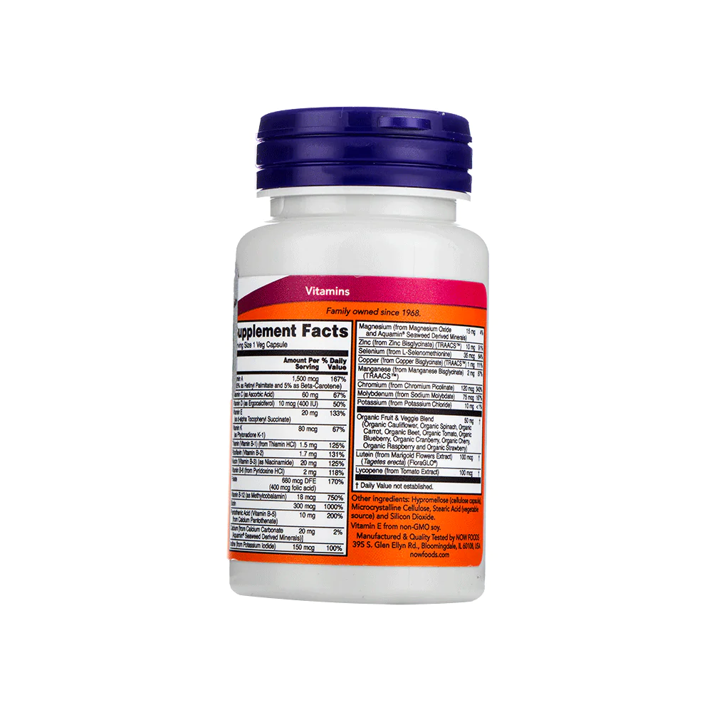مكمل غذائي نباتي متعدد الفيتامينات والمعادن من ناو - 30 كبسولة - الصورة 2
