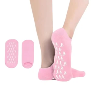 جوارب سيليكون مرطبة للأقدام - زهري