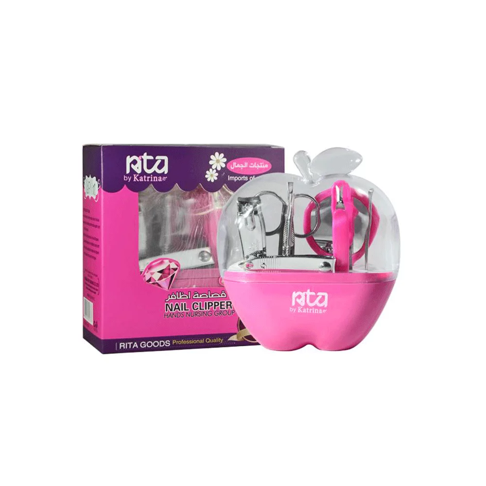 طقم العناية بالأظافر بتصميم التفاحة من ريتا - وردي