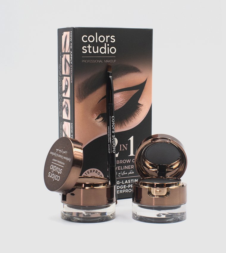 طقم مكياج العيون جل حواجب وجل محدد العيون من كولورز ستوديو