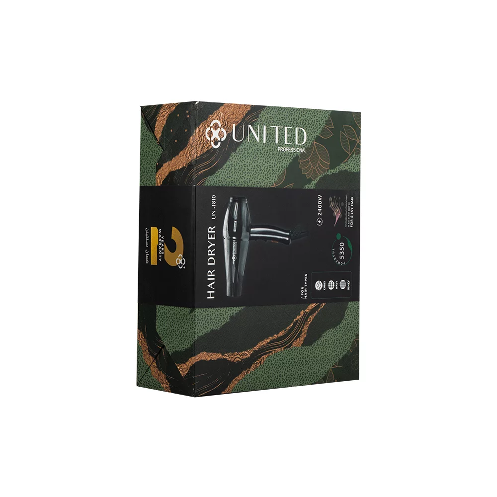 مجفف شعر بقوة 2400 وات موديل UN-1810 من يونايتد - الصورة 2