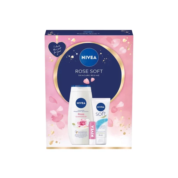 مجموعة العناية بالبشرة روز سوفت من نيفيا - 3 قطع
