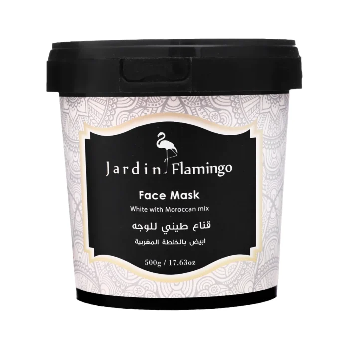 قناع طيني أبيض للوجه بالخلطة المغربية من جاردن فلامينجو - 500g