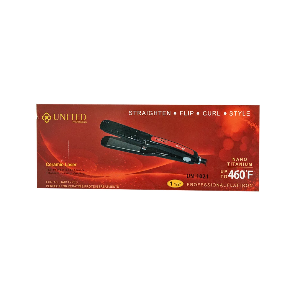 مملس شعر بتقنية النانو من السيراميك بدرجة حرارة 460 فهرنهايت - موديل UN-1021 - الصورة 3