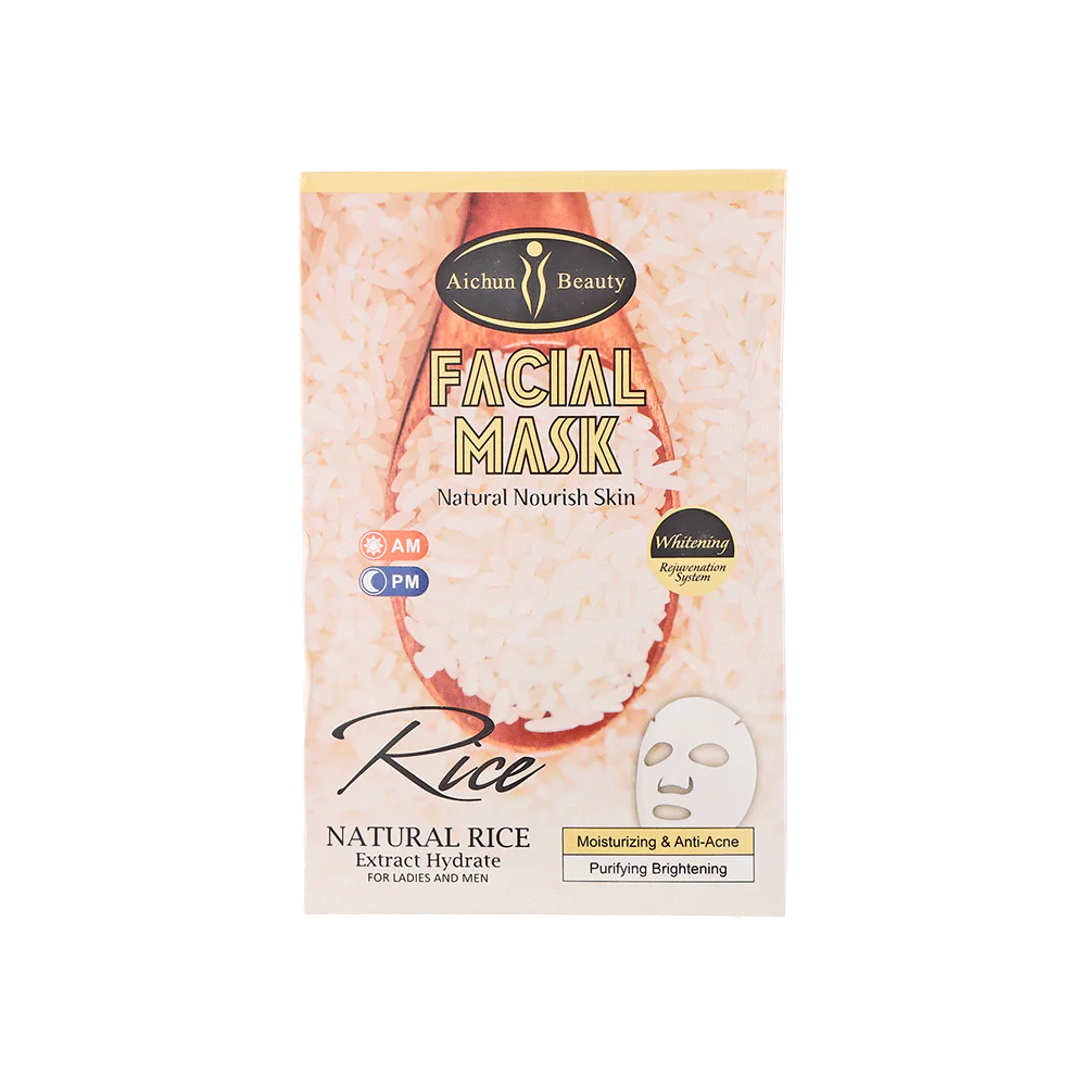 قناع وجه ورقي لترطيب و تفتيح البشرة بخلاصة الأرز من أيشون بيوتي - 25 مل