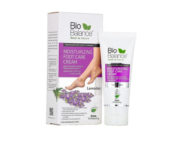 كريم العنايه وترطيب القدمين بخلاصه الافندر من بايو بالانس-60مل