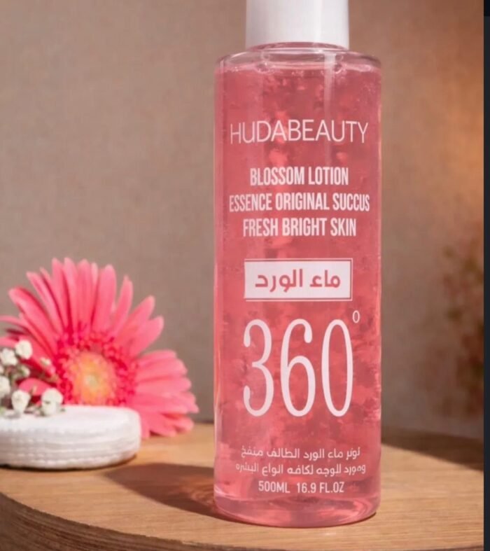 ماء الورد تونر منفخ ومورد للوجه  من هدى بيوتي - 500 مل