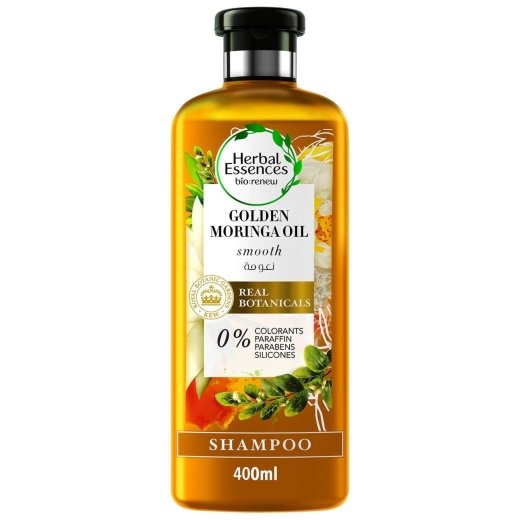 شامبو لشعر خالي من البارابين بزيت جولدن مورينجا لتجديد النعومة من هيربال-400مل