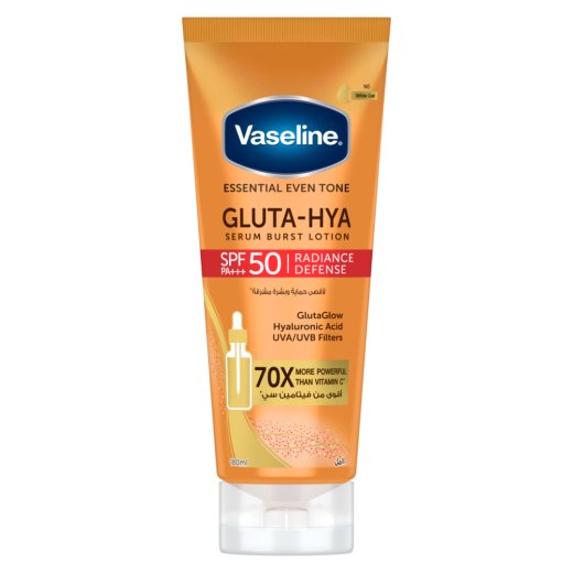 لوشن جلوتا هيا سيروم بيرست مفتح بعامل حماية +SPF 50 من فازلين -180مل