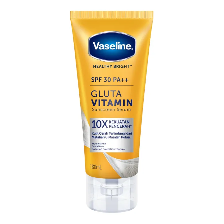 لوشن جلوتا فيتامين سيروم واقي شمس SPF30 لتفتيح وحماية البشرة من الشمس من فازلين - 180مل