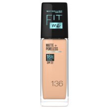 كريم أساس فيت مي مات+بورليس 16 ساعة بتركيبة مطفية وخالية من اللمعان مع SPF22 من ميبلين - درجة 136