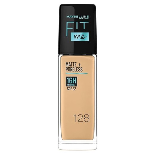 كريم أساس فيت مي مات+بورليس 16 ساعة  بتركيبة مطفية وخالية من اللمعان مع SPF22 من ميبلين - درجة 128