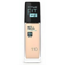 كريم أساس فيت مي مات + بورليس 16 ساعة بتركيبة مطفية وخالية من اللمعان مع SPF22 من ميبلين - درجة110