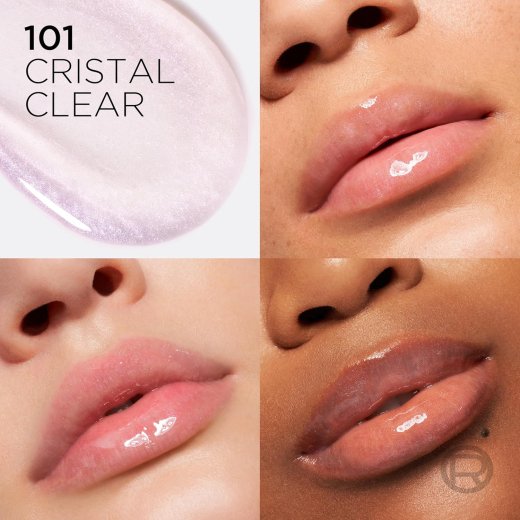 ملمع لشفاه ممتلئة ولامعة بلامب امبيشن بحمض الهيالورونيك من لوريال باريس - درجة101 CRISTAL CLEAR - الصورة 2