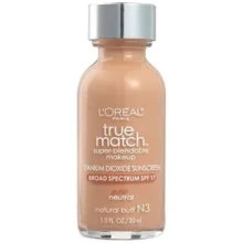كريم أساس ترو ماتش سوبر بليندابل لتغطية طبيعية وتوحيد لون البشرة من لوريال باريس - درجة N3 Natural Buff